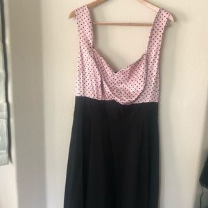 Torrid pink polka dot retro dress 16